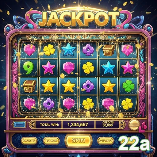 Tela de dispositivo móvel com jogo de slots na experiência 22a